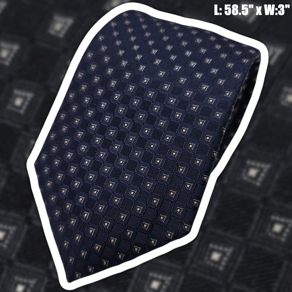 Jos. A. Bank Traveler Blue Geometric Silk Classic Tie 58.5" Necktie Professional